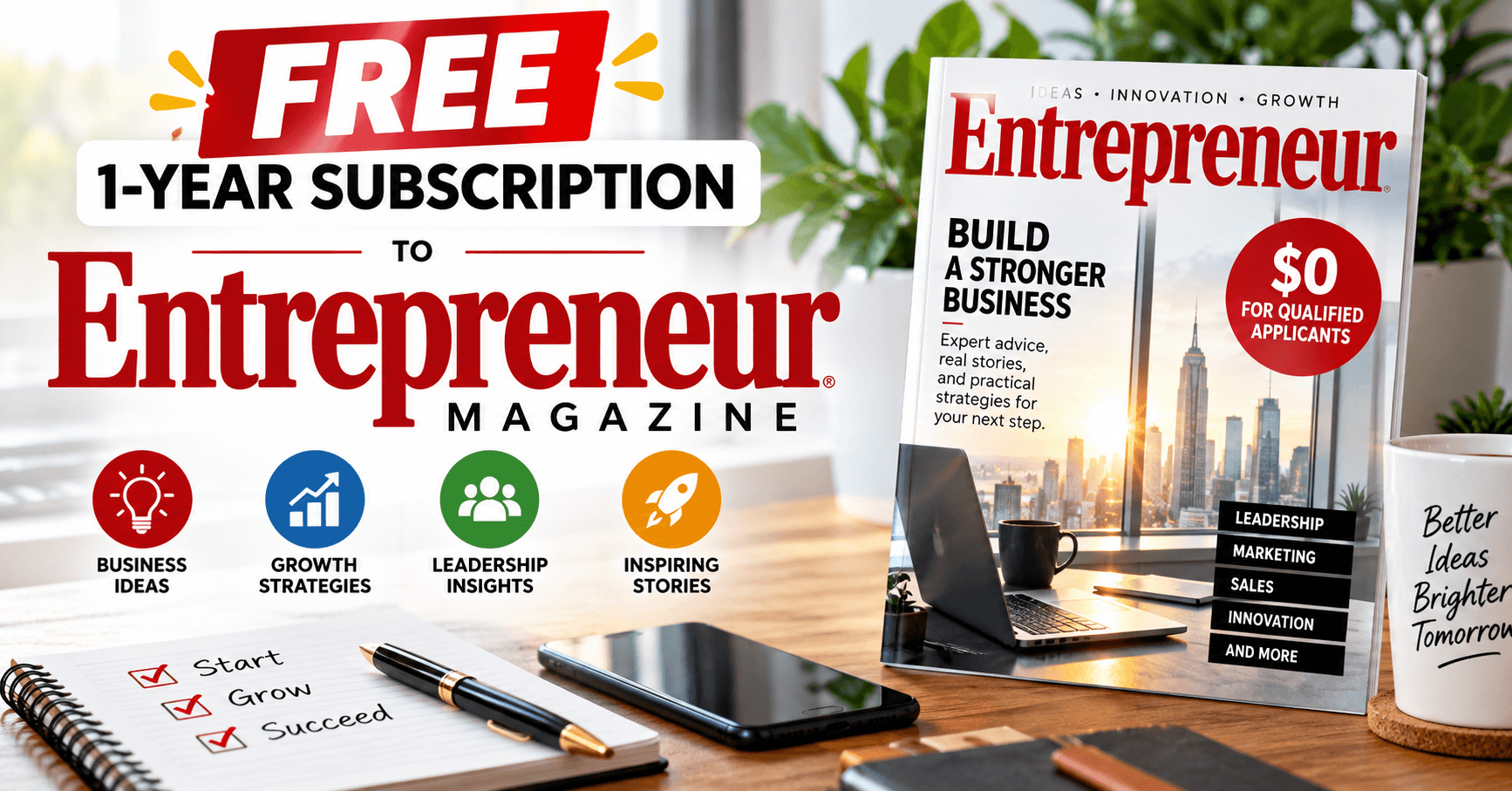 Free 1-Year Entrepreneur Magazine Subscription