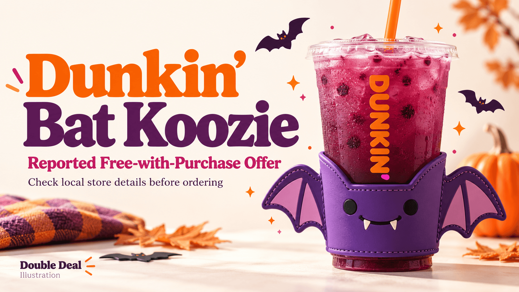 Dunkin’ Free Bat Koozie With Refresher Purchase on October 16