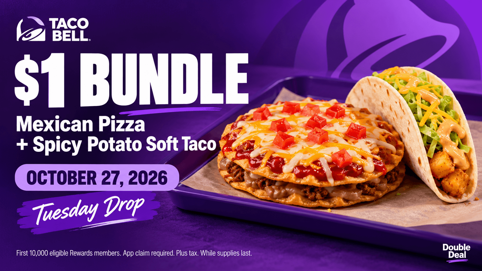 Taco Bell $1 Mexican Pizza & Spicy Potato Soft Taco Bundle