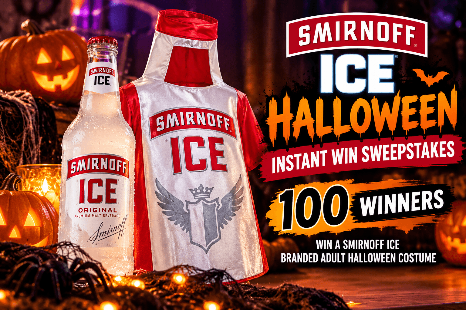 Smirnoff Ice Halloween Instant Win Sweepstakes 2026 – 100 Winners