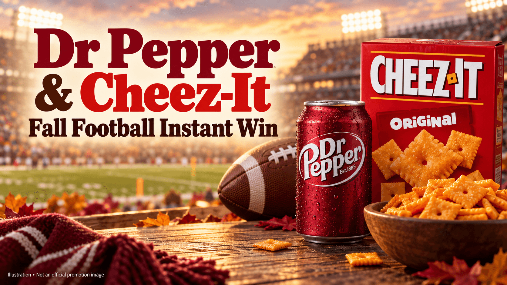 Dr Pepper & Cheez-It Fall Football Instant Win: 3,150 Prizes