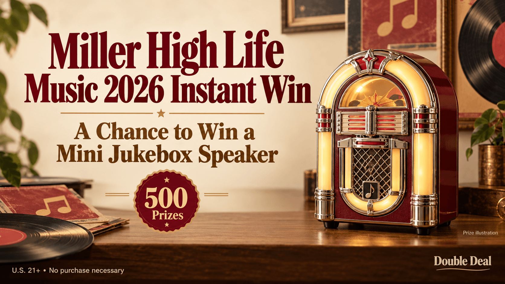 Miller High Life Music 2026 Instant Win: 500 Mini Jukebox Speakers