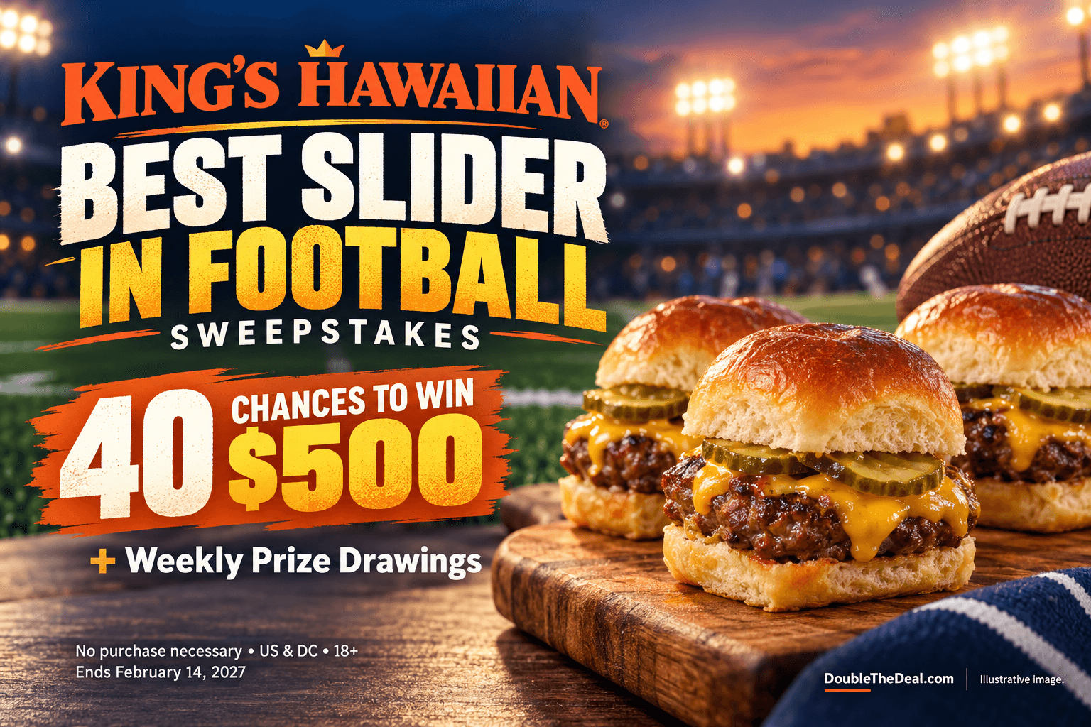 King’s Hawaiian Best Slider in Football Sweepstakes: Win $500 & Weekly Prizes
