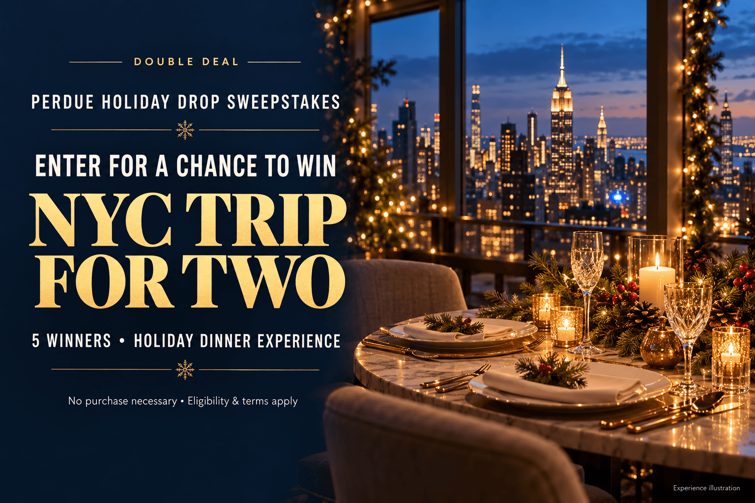 Perdue Holiday Drop Sweepstakes 2026: Win a NYC Trip for Two