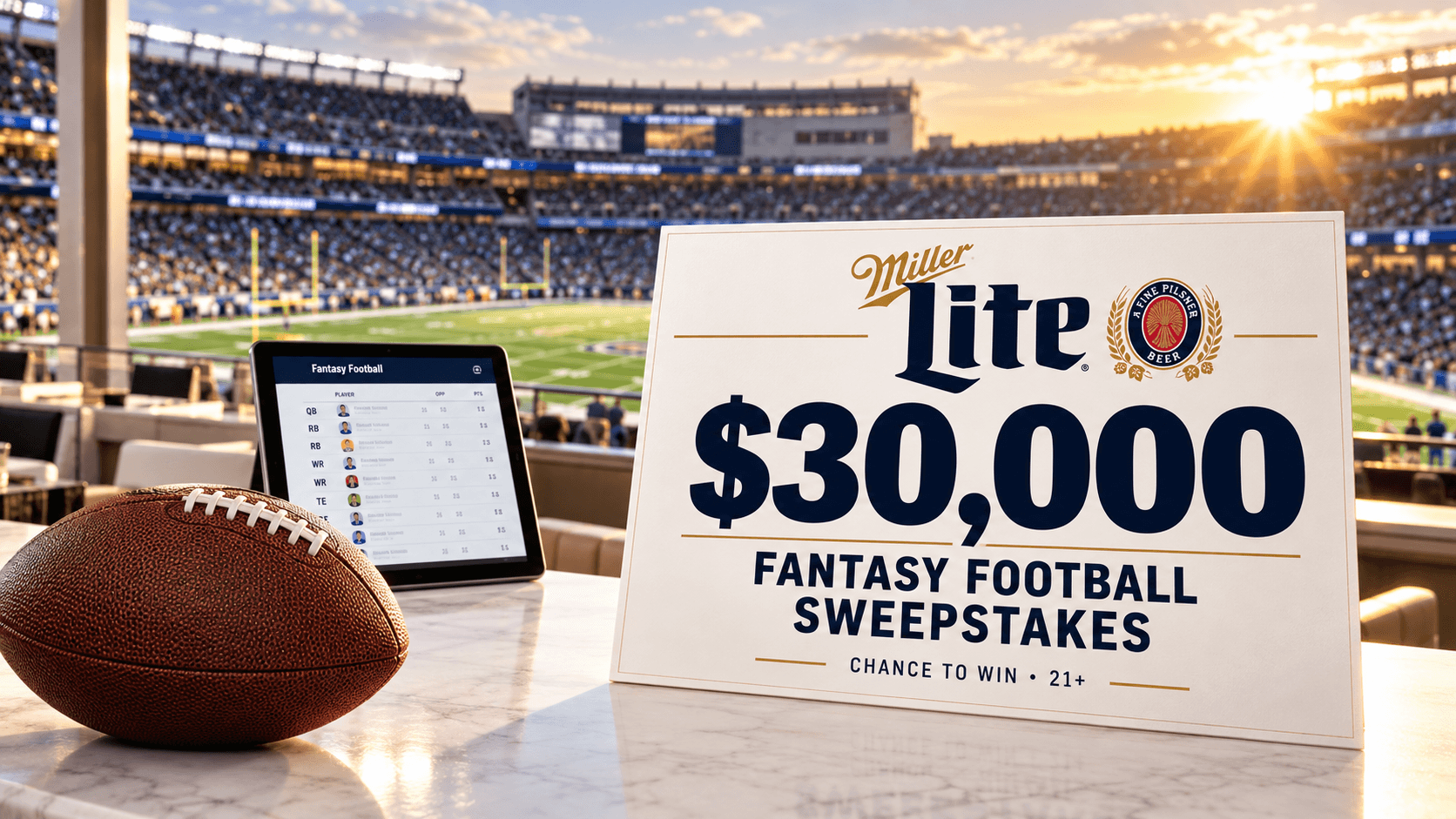 Miller Lite Fantasy Football Sweepstakes: Win a $30,000 Check