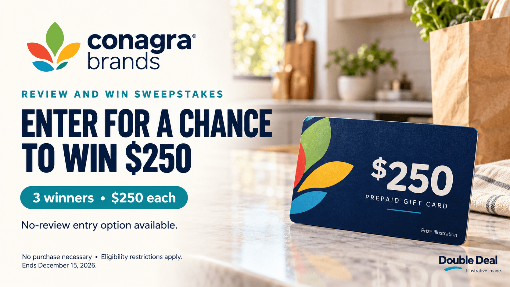 Conagra Review and Win Sweepstakes: Win a $250 Prepaid Gift Card