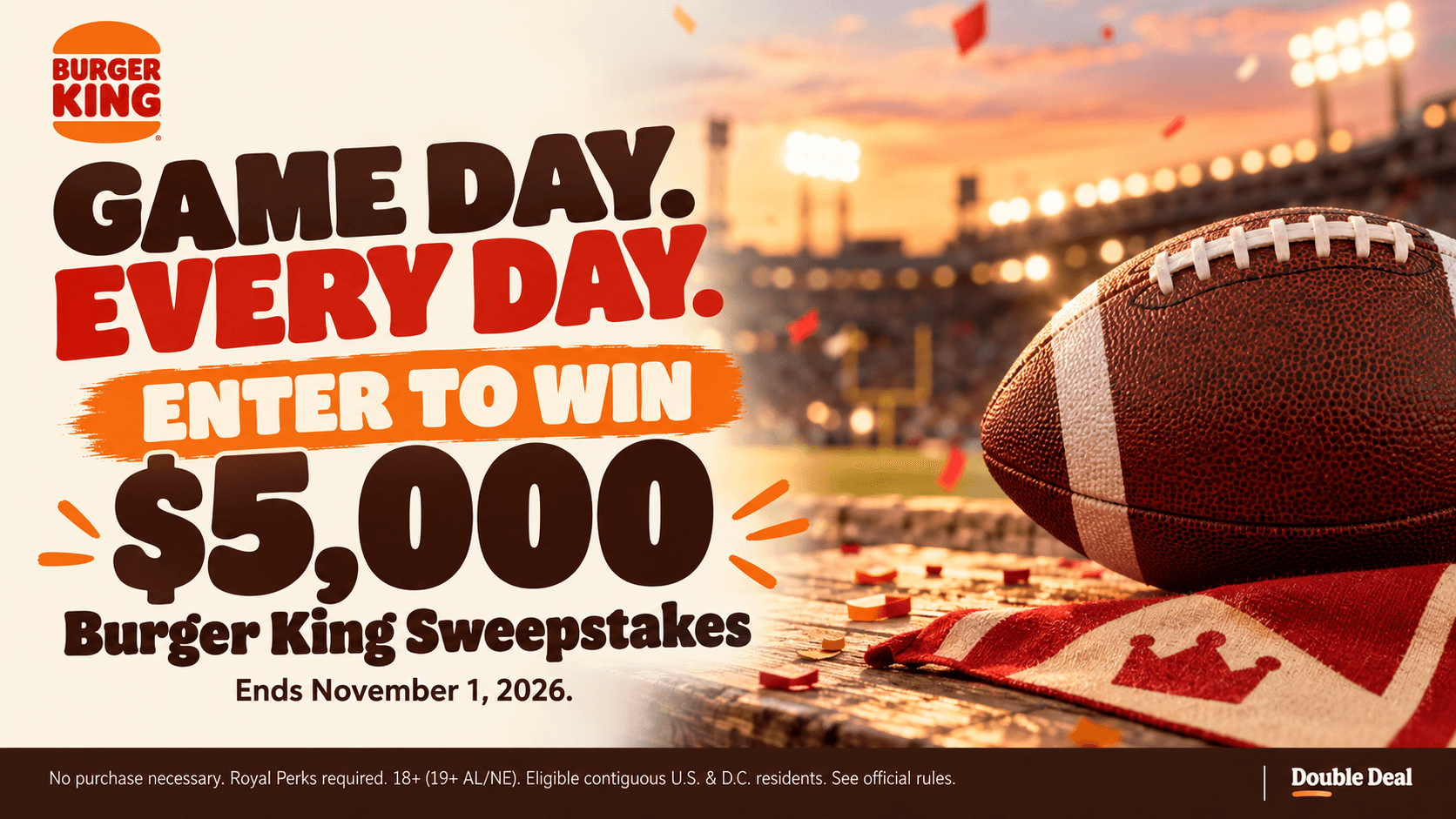 Burger King Game Day Every Day Sweepstakes 2026
