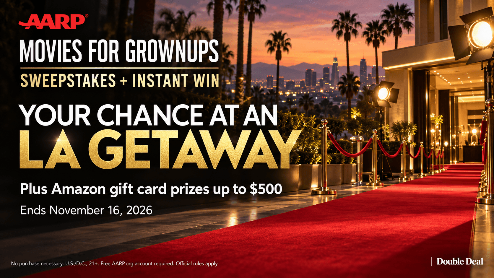 AARP Movies for Grownups Sweepstakes 2026: LA Trip & Gift Cards